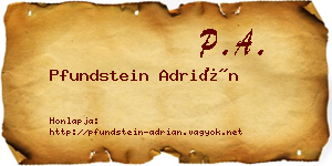 Pfundstein Adrián névjegykártya
